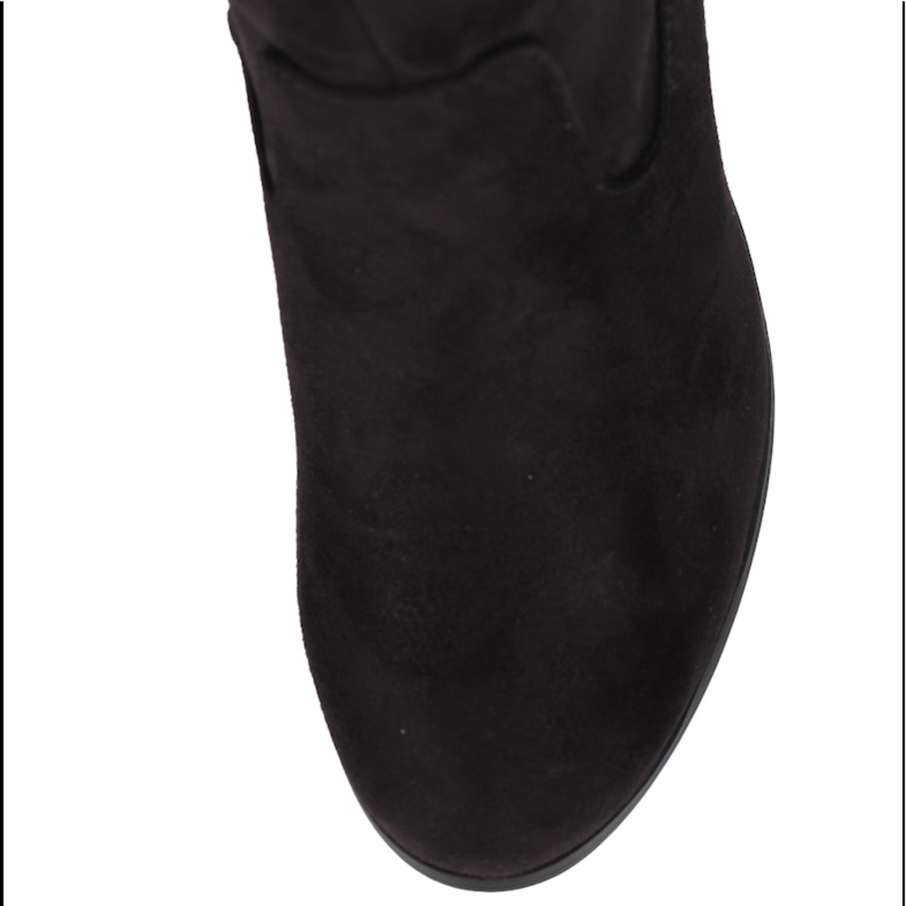 Size 10 Black faux suede open back over the knee - Picture 5 of 6